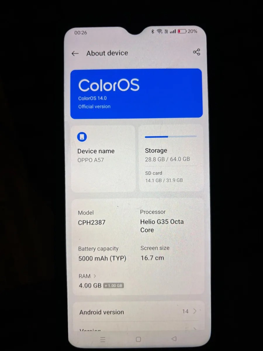 Oppo A57 4G