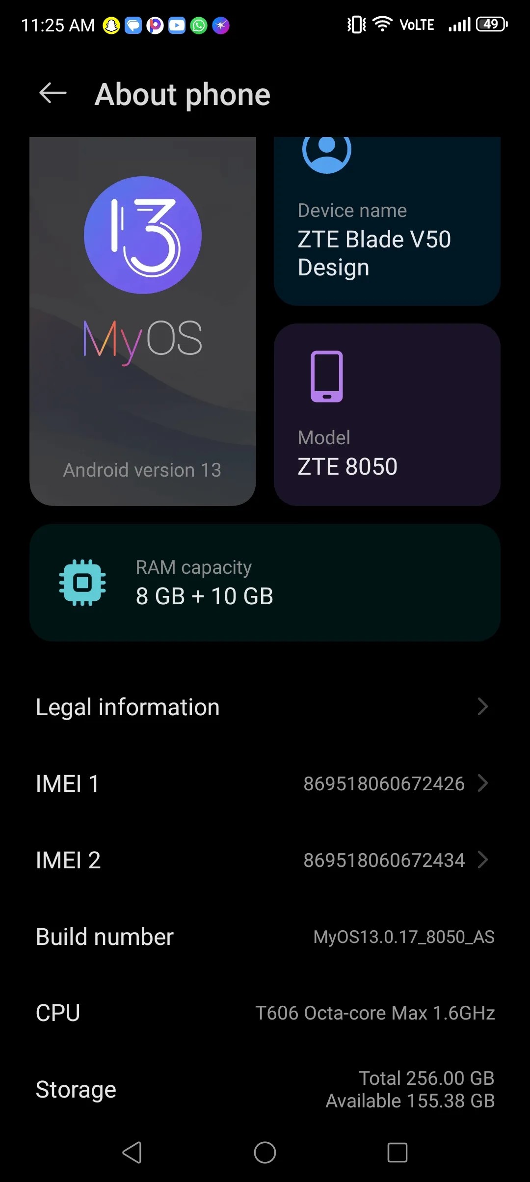 ZTE Blade V50 Design 4G